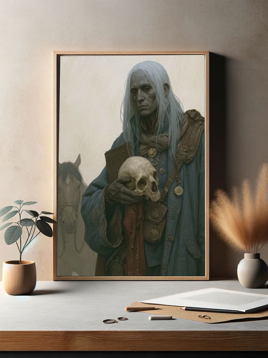 Skull-Bearing Mystic Fantasy Print. — room view 2