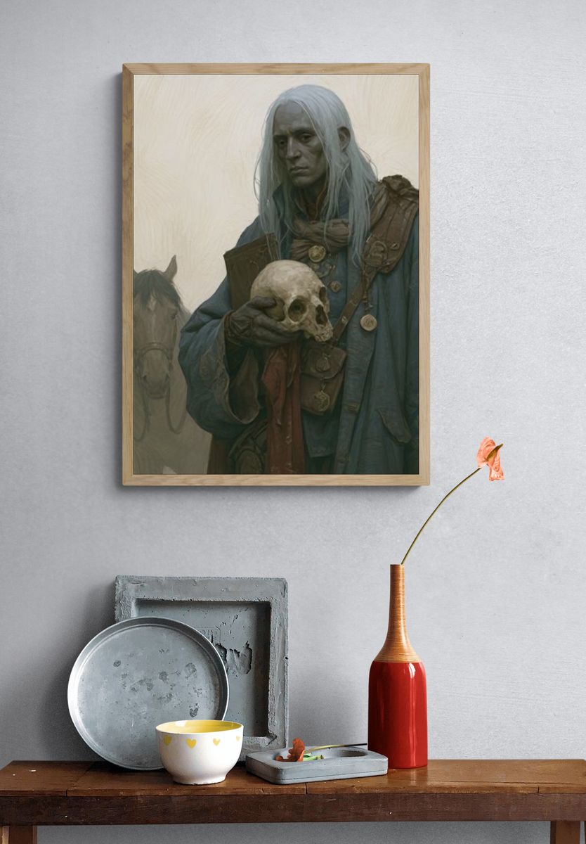 Skull-Bearing Mystic Fantasy Print. — room view 3