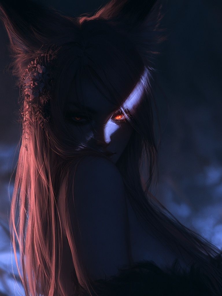 Dark Fantasy Fox Spirit Poster. poster — illustration art