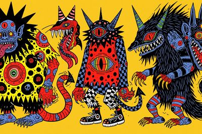 Psychedelic Monster Trio Poster.
