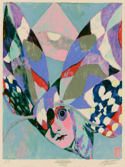 Abstract Bird Collage Poster.