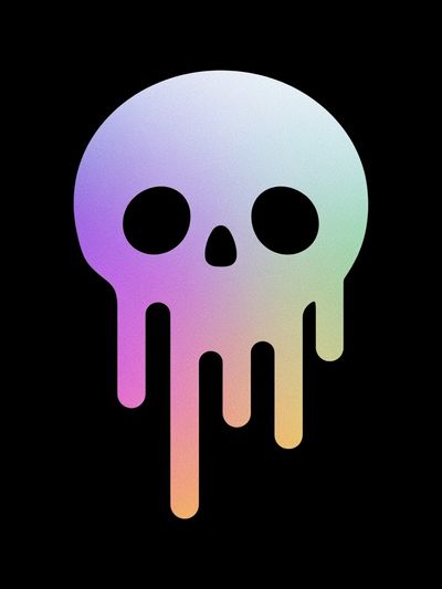Pastel Skull Illustration Poster.