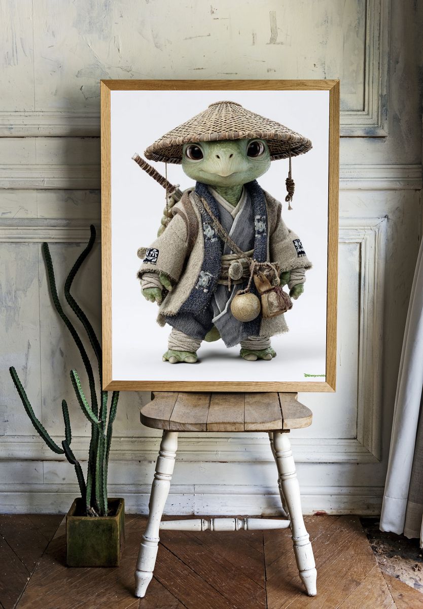 Samurai Turtle Character Print. — room view 1