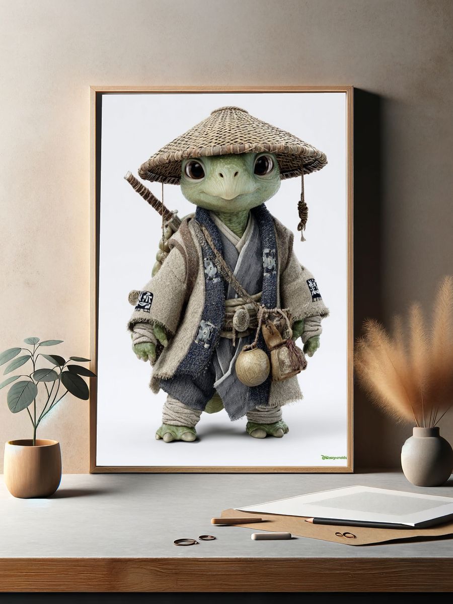 Samurai Turtle Character Print. — room view 2