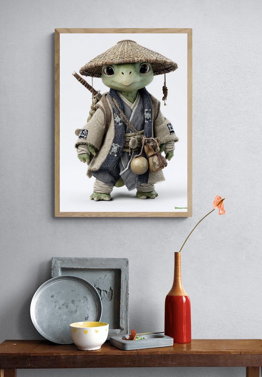 Samurai Turtle Character Print. — room view 3