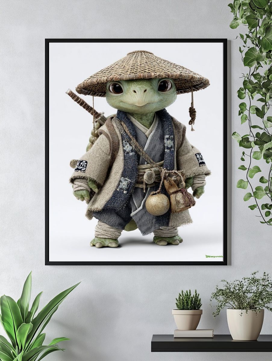Samurai Turtle Character Print. — room view 4