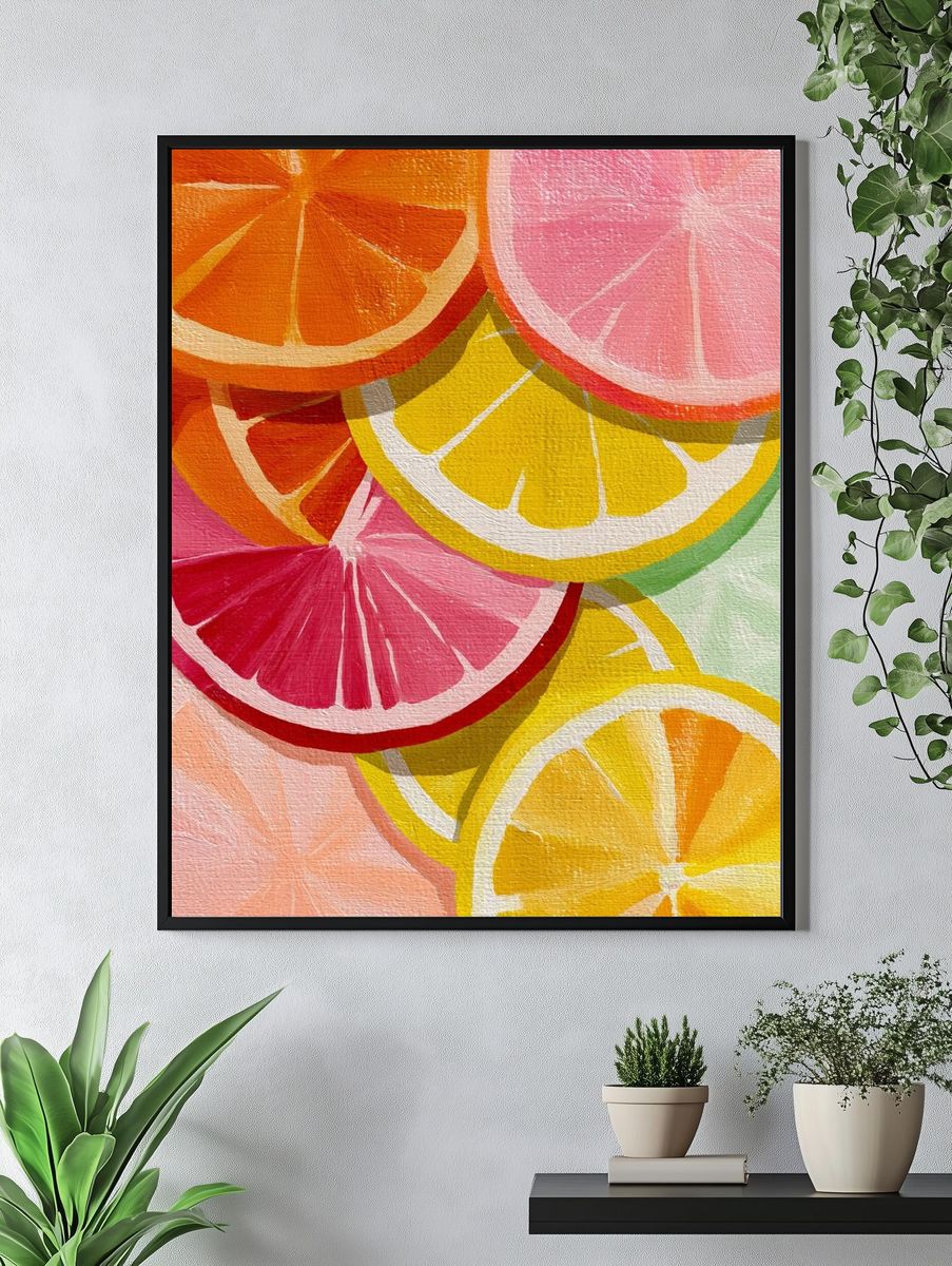 Citrus Slices Colorful Poster. — room view 4