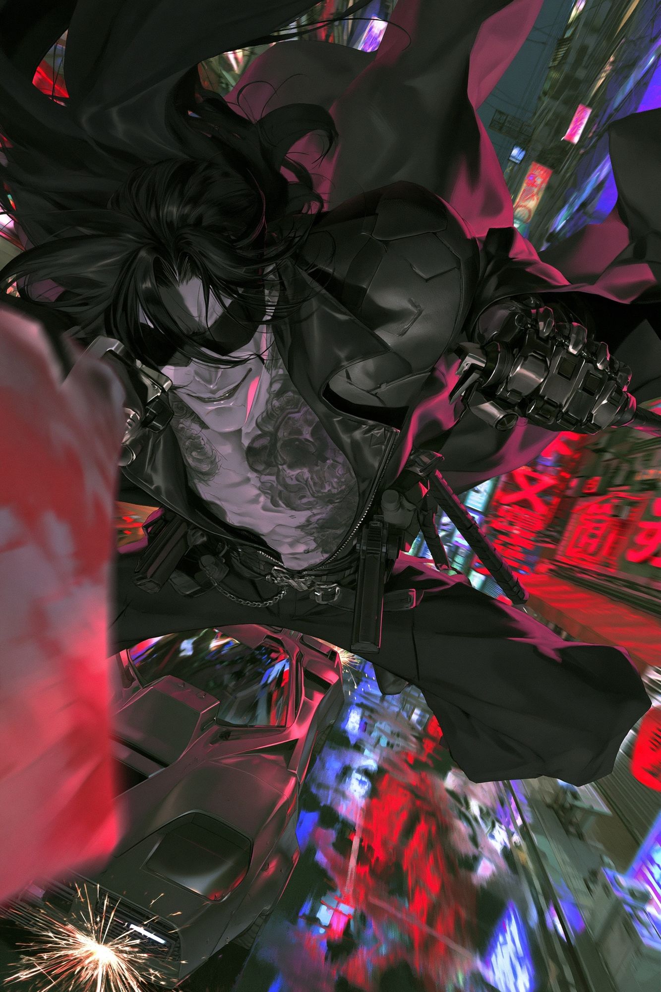 Cyberpunk Warrior Action Poster. poster detail