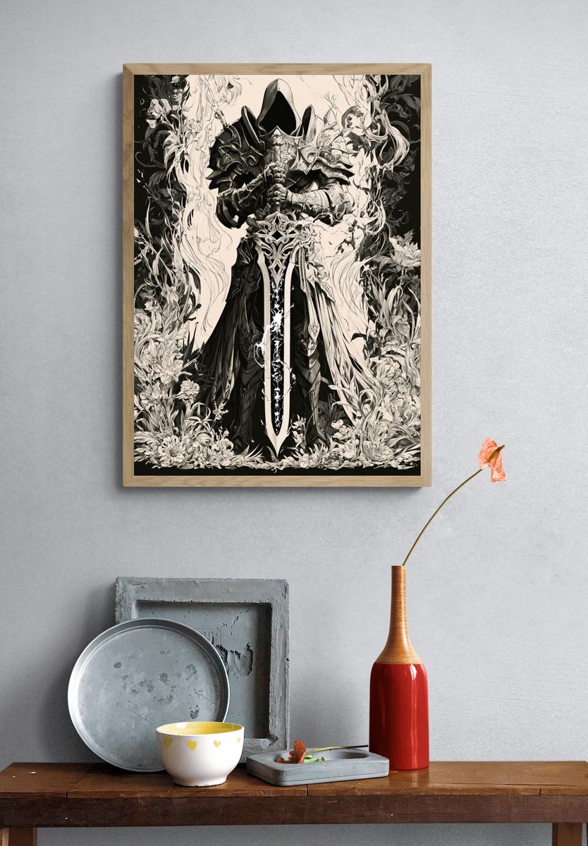 Laptop Minimalist Illustration Poster. — room view 3
