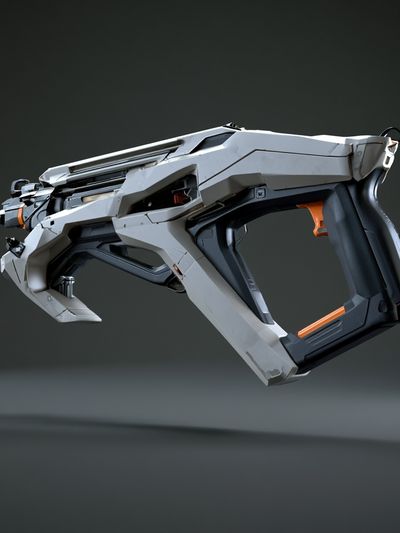 Futuristic Sci-Fi Blaster Poster.