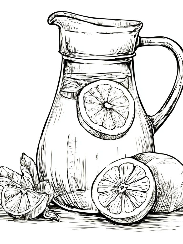 Lemon Pitcher Still Life Print. poster detail