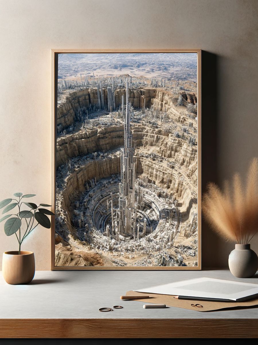 Futuristic Desert Megacity Print. — room view 2