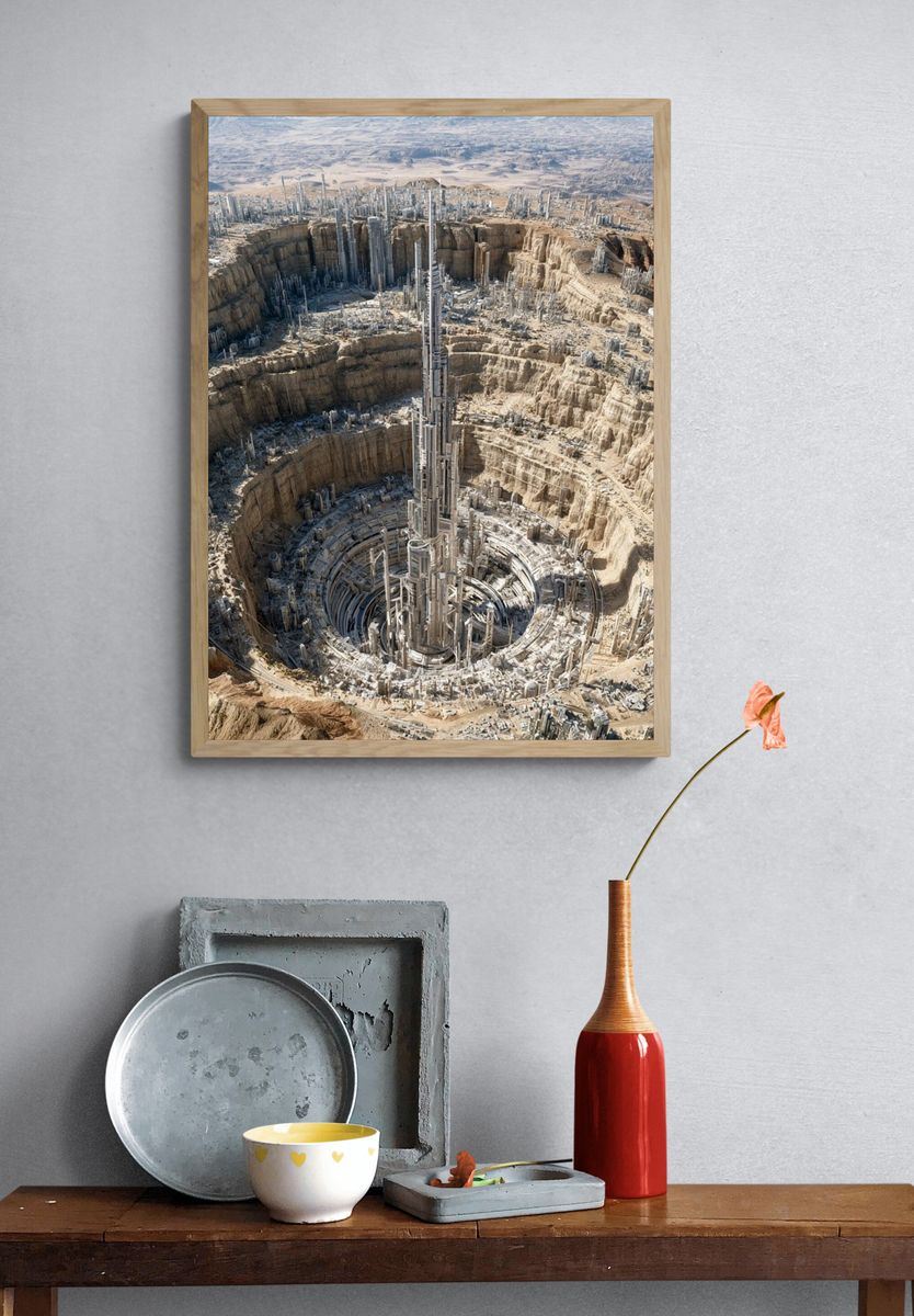 Futuristic Desert Megacity Print. — room view 3
