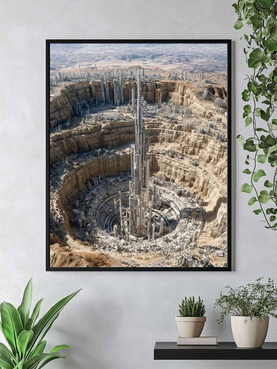 Futuristic Desert Megacity Print. — room view 4