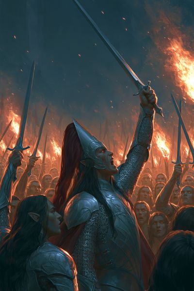 Elven Battle Cry Illustration Poster.