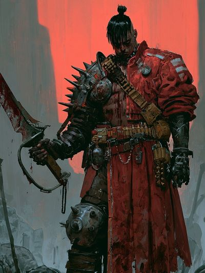Samurai Warrior Digital Art Poster.