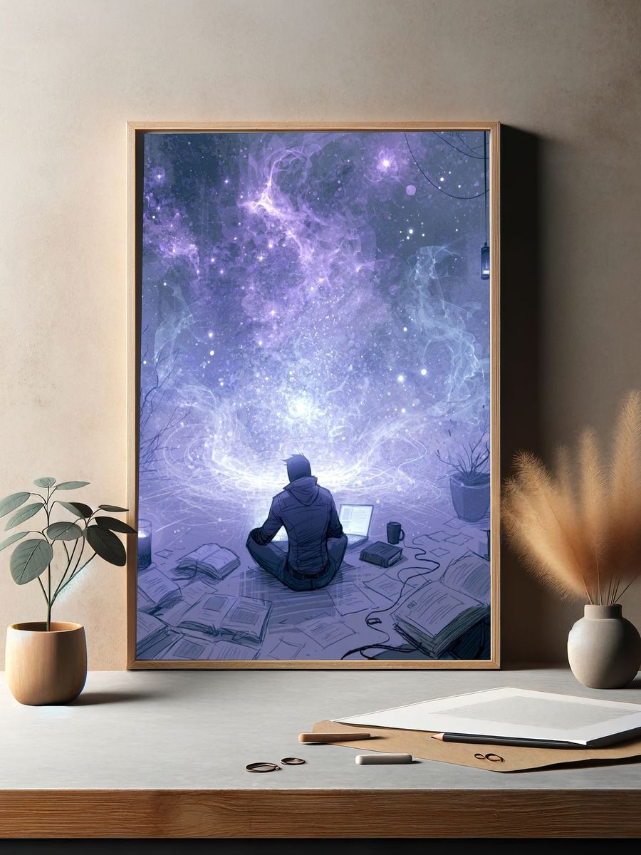 Cosmic Study Room Digital Art Poster. — room view 2