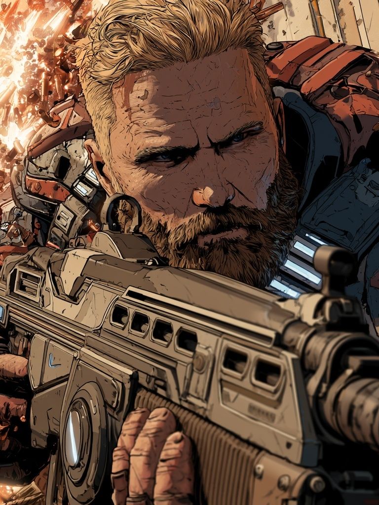 Sci-Fi Soldier Action Poster. poster detail