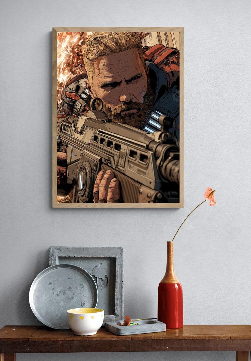 Sci-Fi Soldier Action Poster. — room view 3