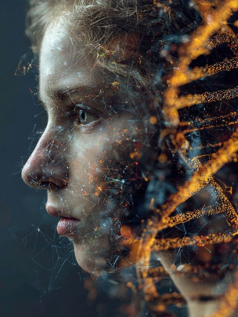 Digital Human Profile Illustration Poster. poster detail