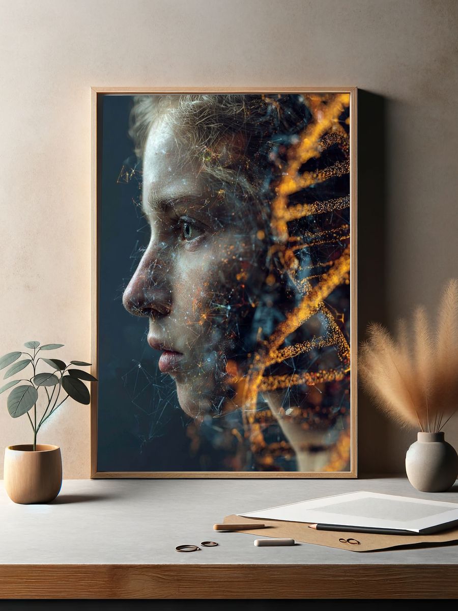 Digital Human Profile Illustration Poster. — room view 2