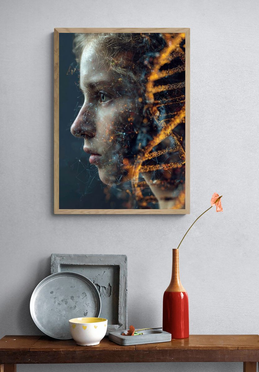 Digital Human Profile Illustration Poster. — room view 3