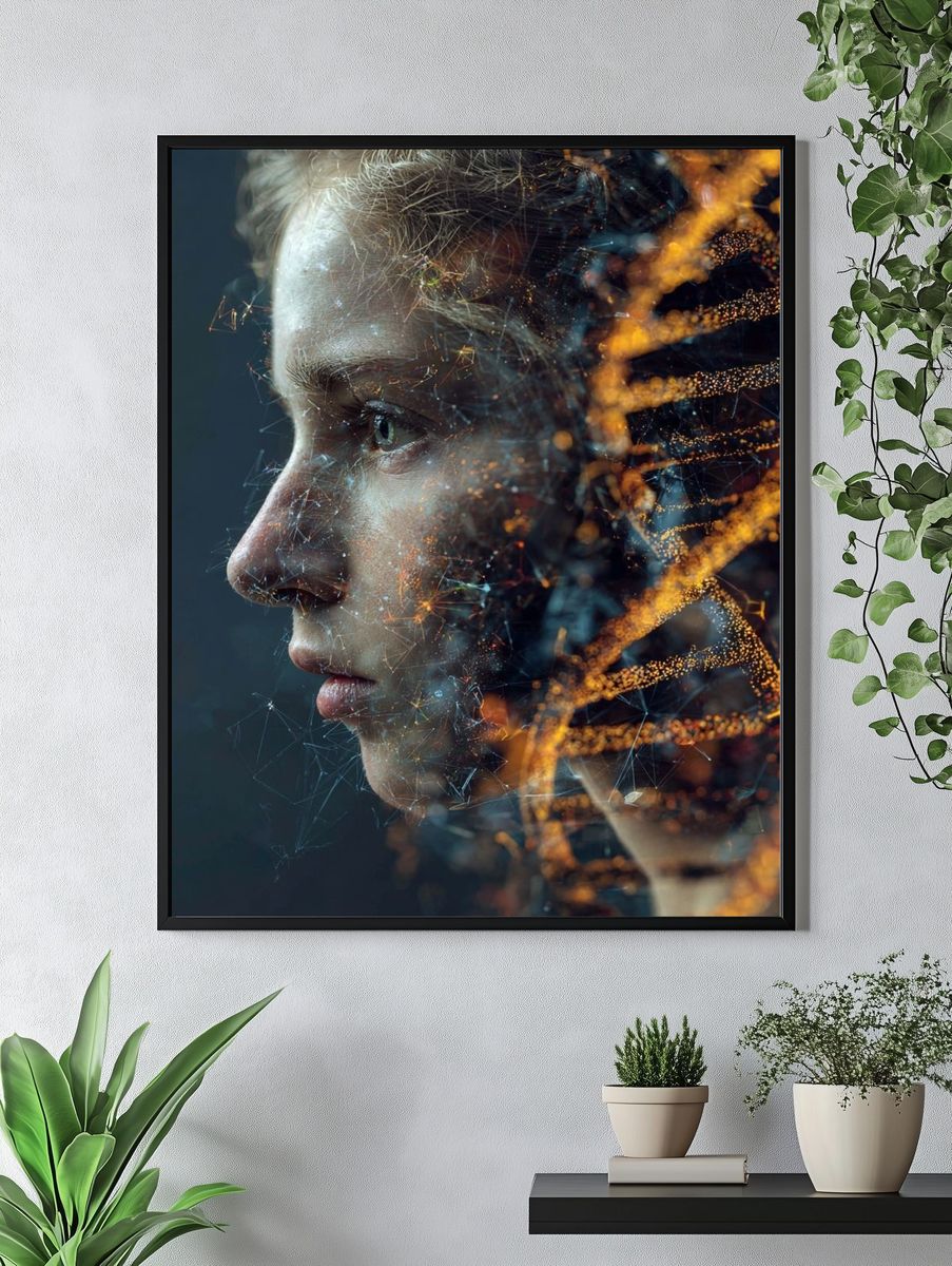 Digital Human Profile Illustration Poster. — room view 4