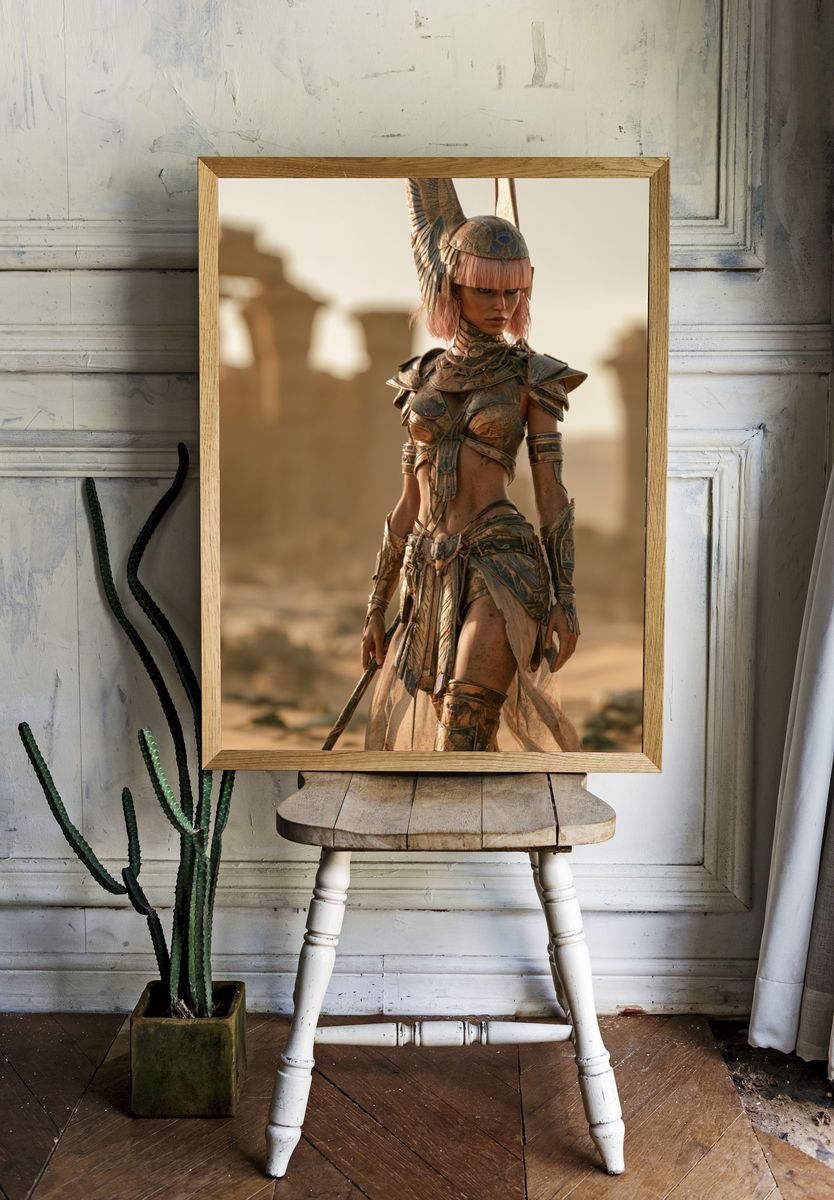 Desert Warrior Fantasy Poster. room preview