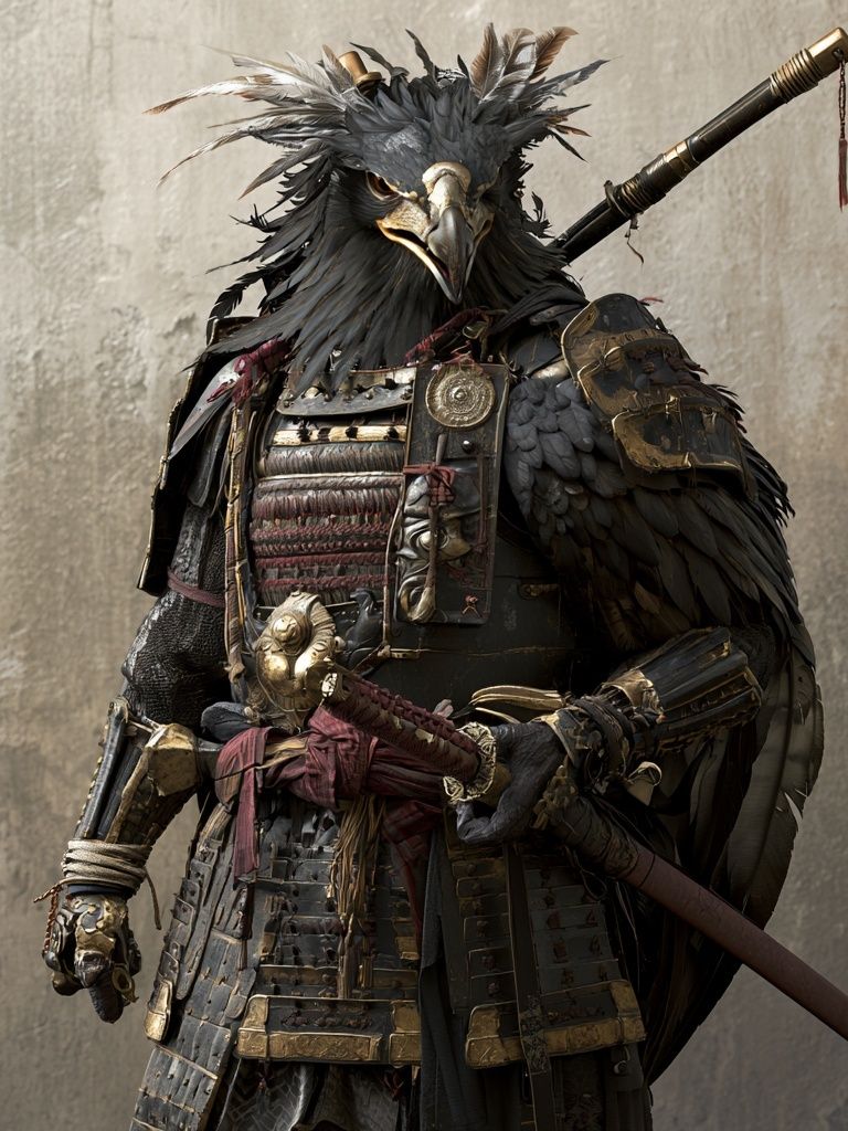 Armored Bird Warrior Illustration Poster. poster — illustration art