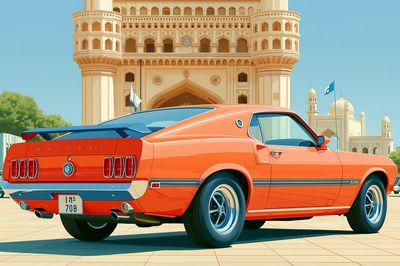 Mustang in Karachi — Illustration Print. poster