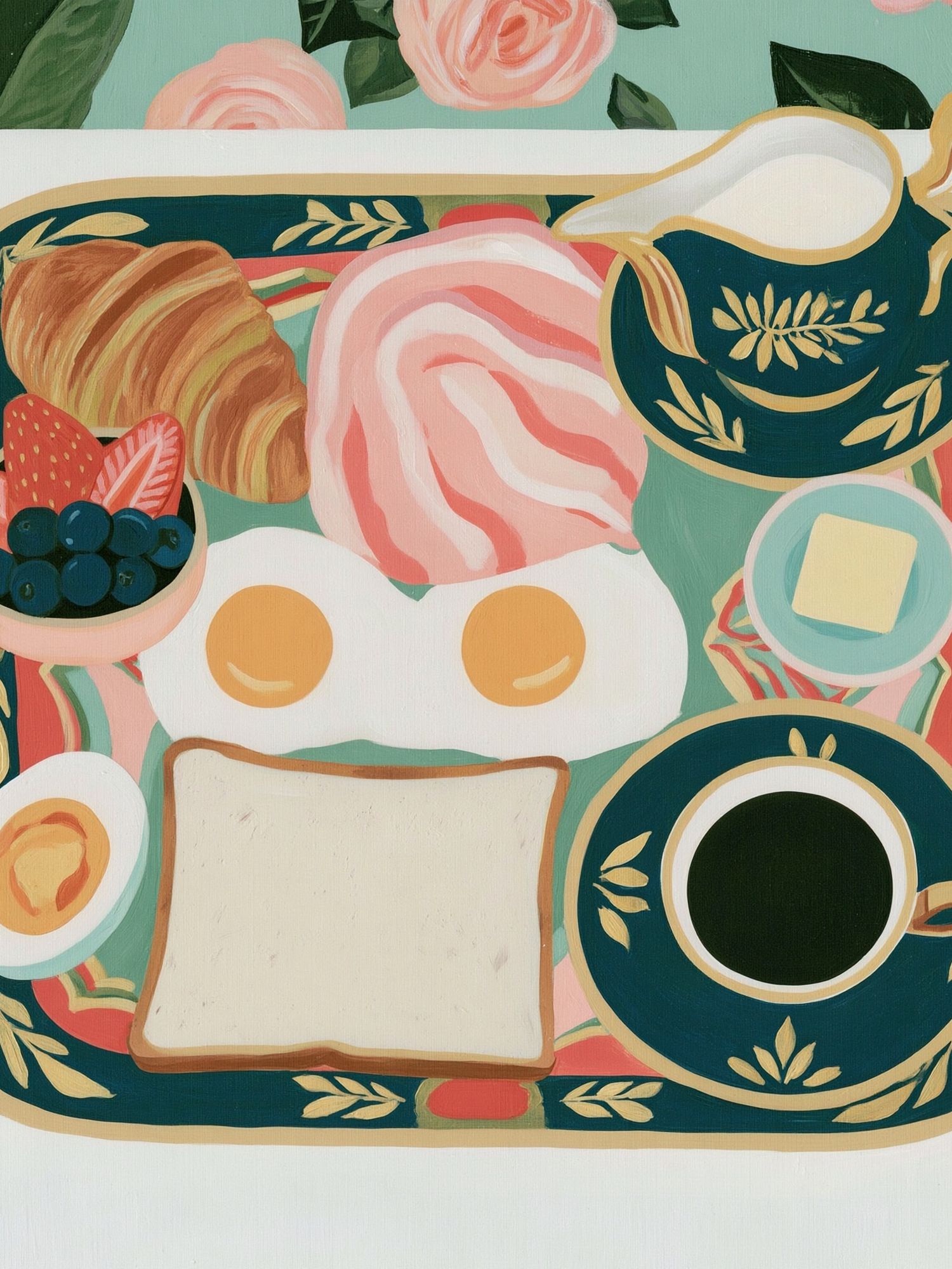 Breakfast Table Illustration Poster. poster detail
