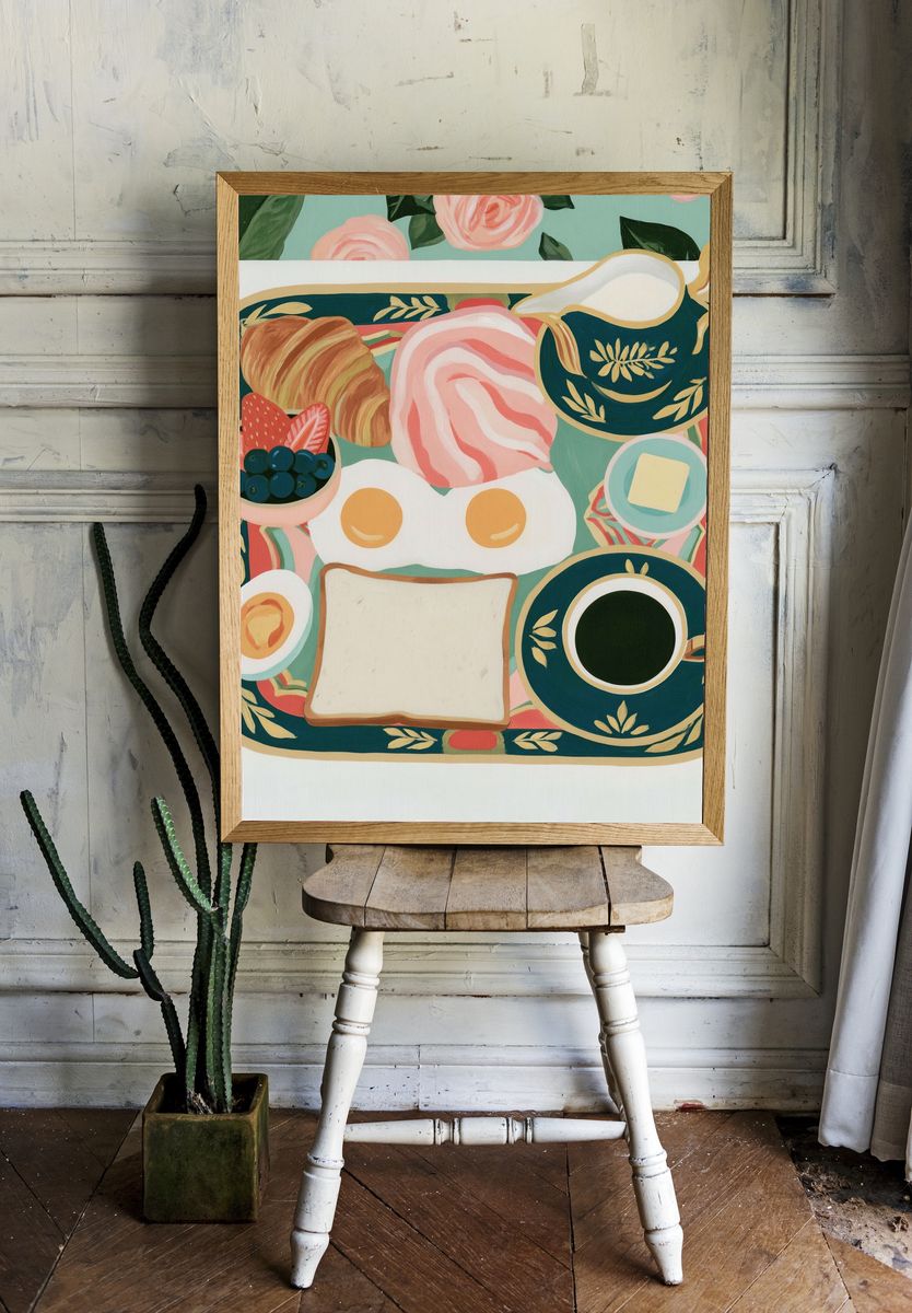 Breakfast Table Illustration Poster. room preview
