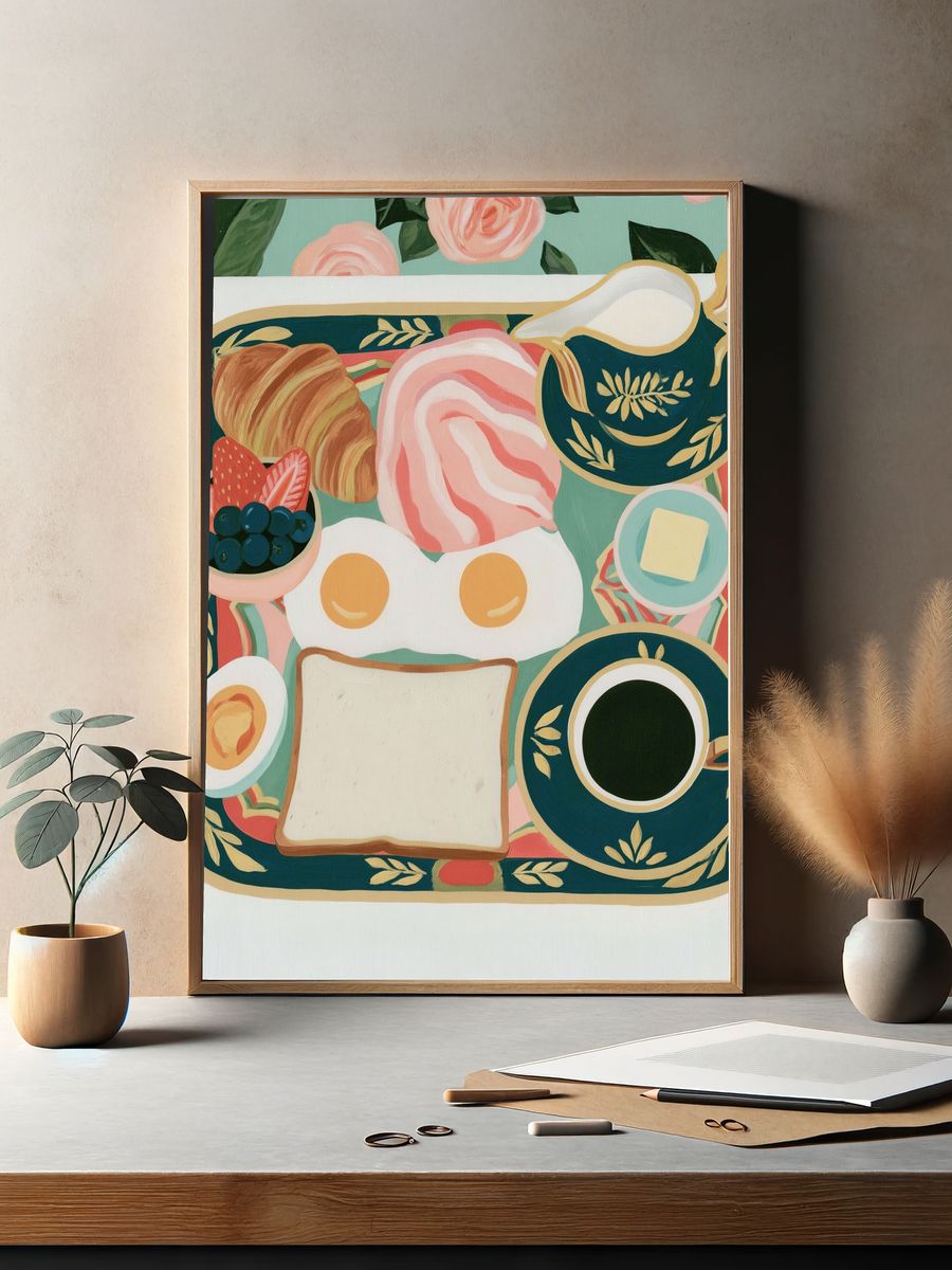 Breakfast Table Illustration Poster. — room view 2