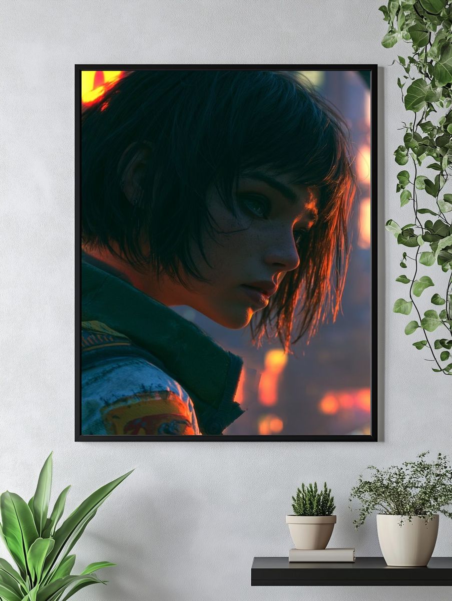 Armored Robot Digital Art Poster. — room view 4