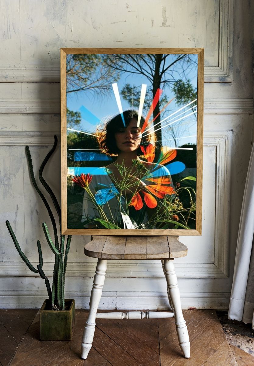 Surreal Floral Portrait Poster. — room view 1