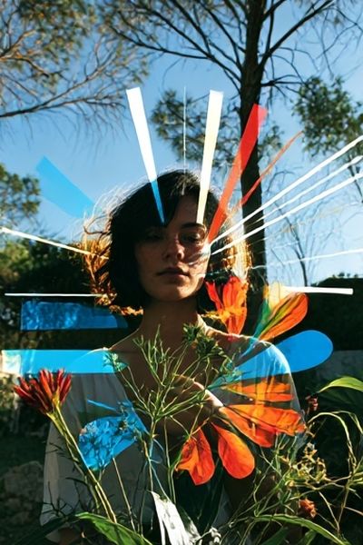 Surreal Floral Portrait Poster. poster