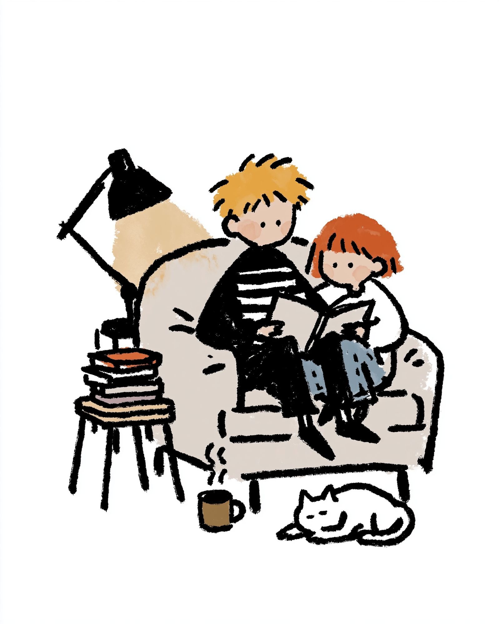 Cozy Reading Time Illustration Poster. poster detail