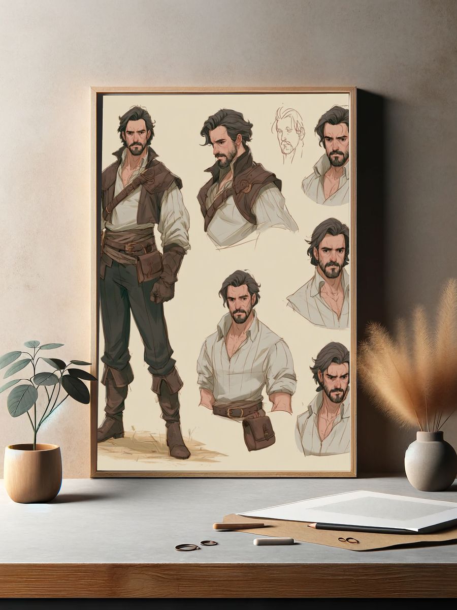 Fantasy Character Concept Illustration Poster. — room view 2