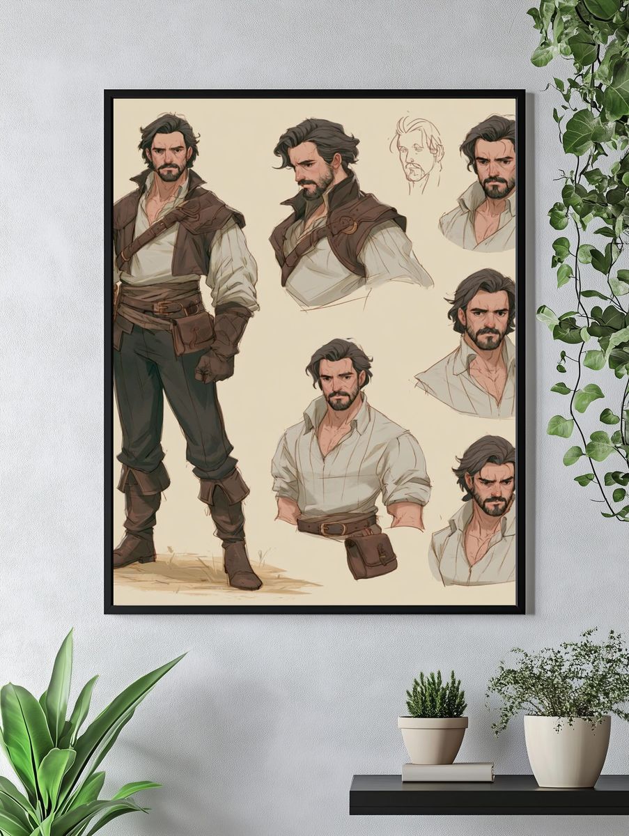 Fantasy Character Concept Illustration Poster. — room view 4