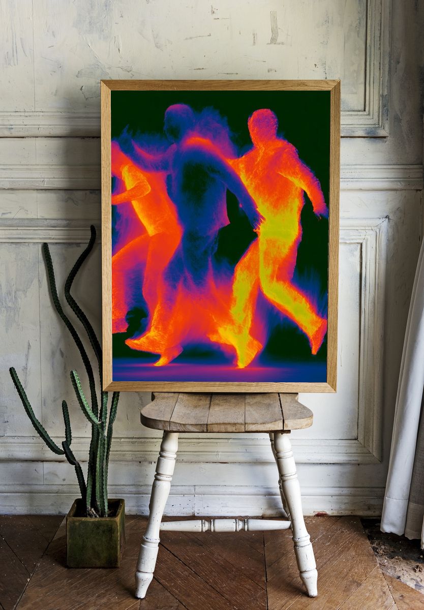 Neon Dancers Abstract Poster. room preview