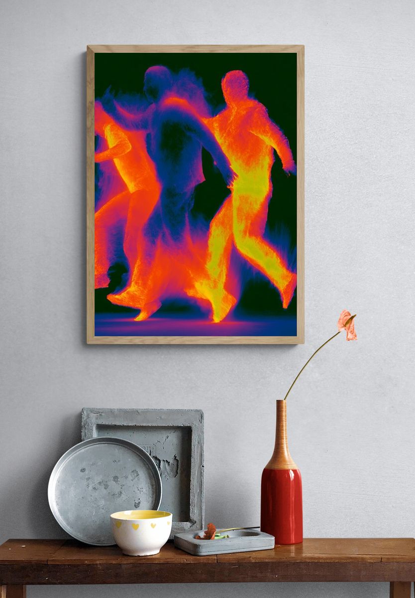 Neon Dancers Abstract Poster. — room view 3