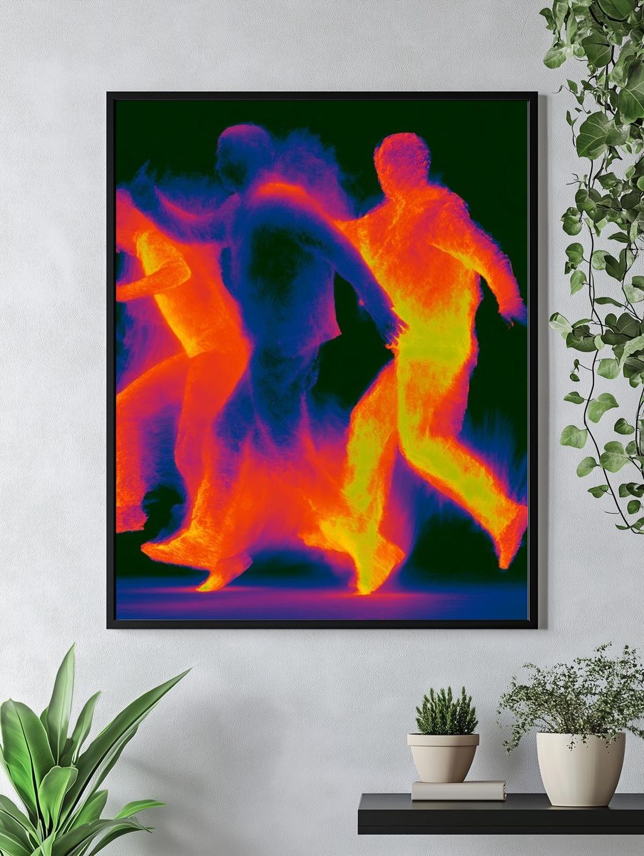 Neon Dancers Abstract Poster. — room view 4