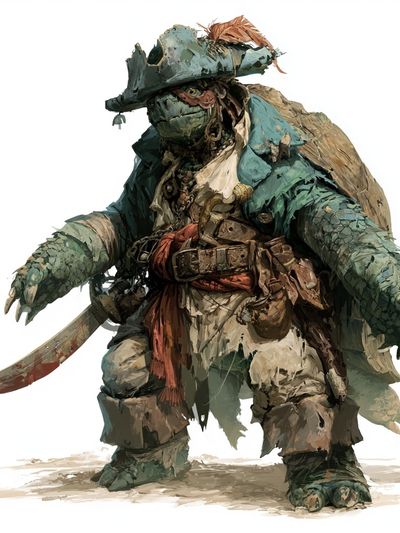Pirate Turtle Digital Art Poster. poster