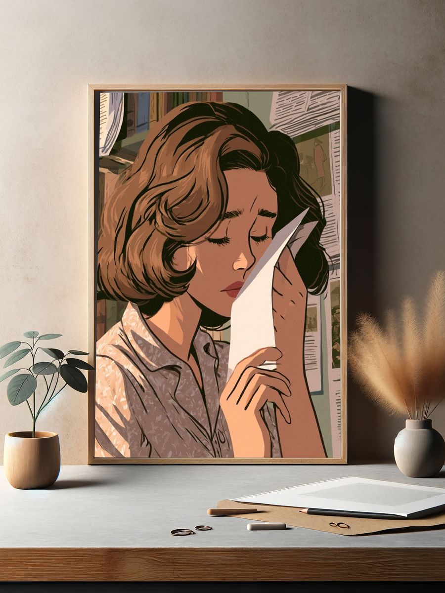 Quiet Reader Illustration Poster. — room view 2