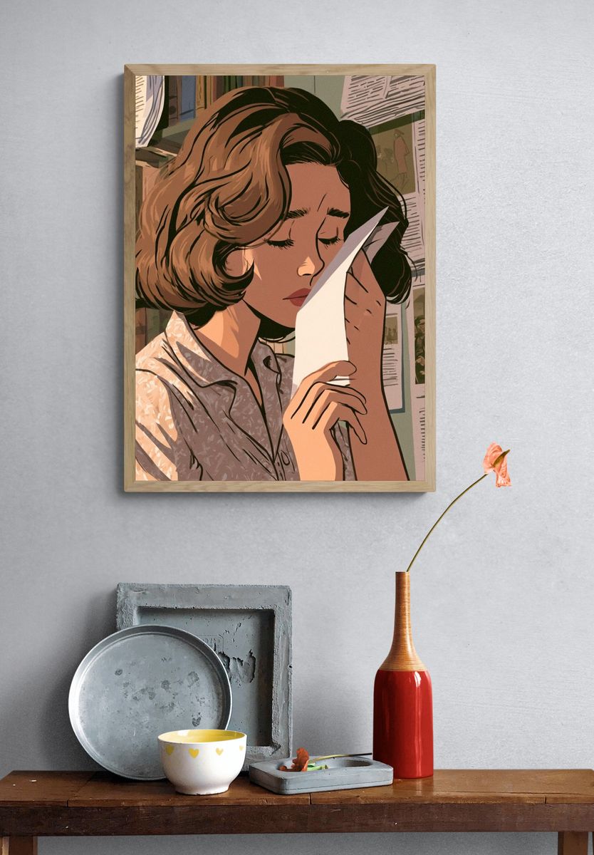 Quiet Reader Illustration Poster. — room view 3