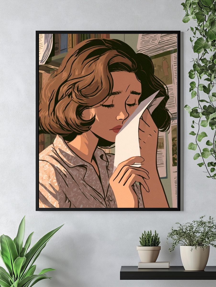 Quiet Reader Illustration Poster. — room view 4