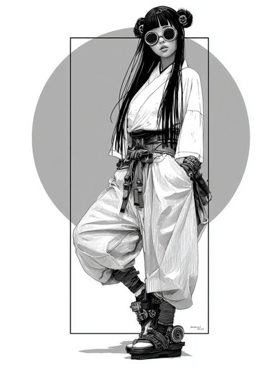 Cyberpunk Fashion Portrait Print.