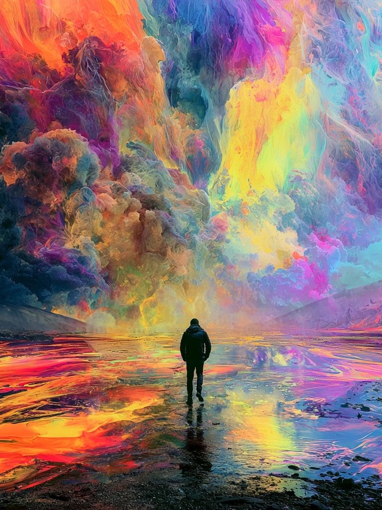 Surreal Rainbow Landscape Print. poster detail