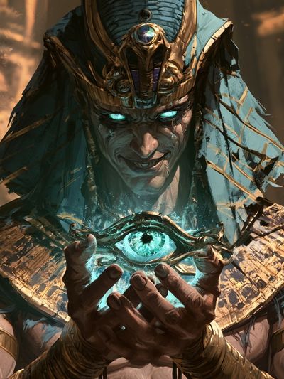 Mystic Pharaoh Digital Art Poster.