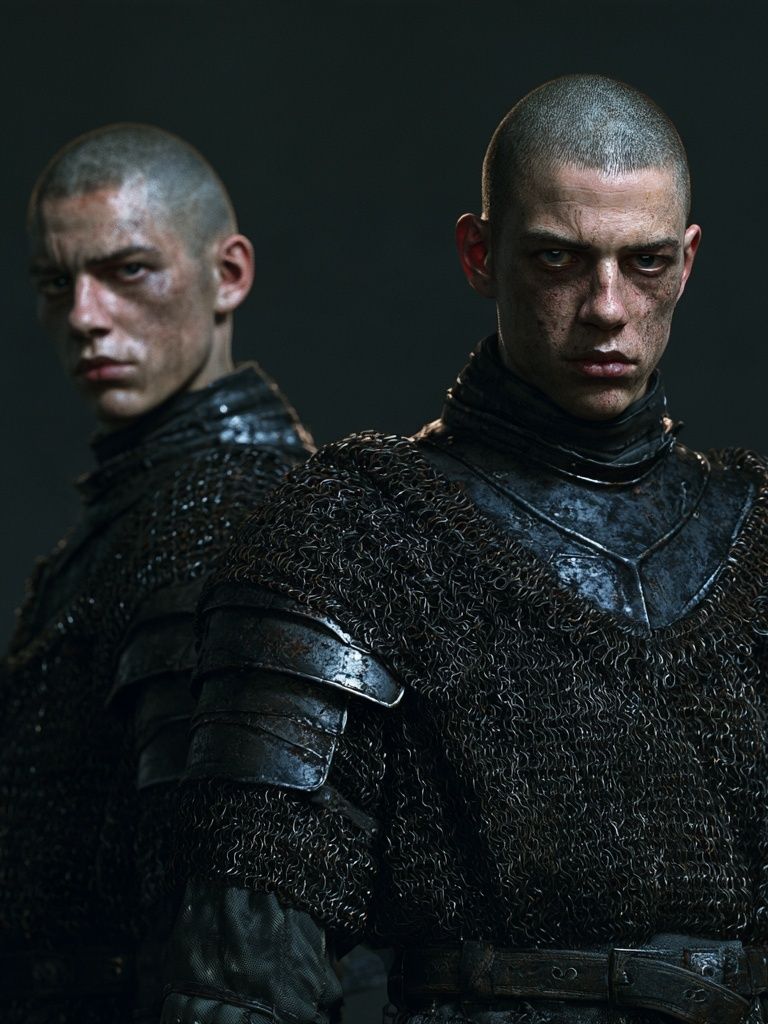 Dark Medieval Warriors Poster. poster — illustration art